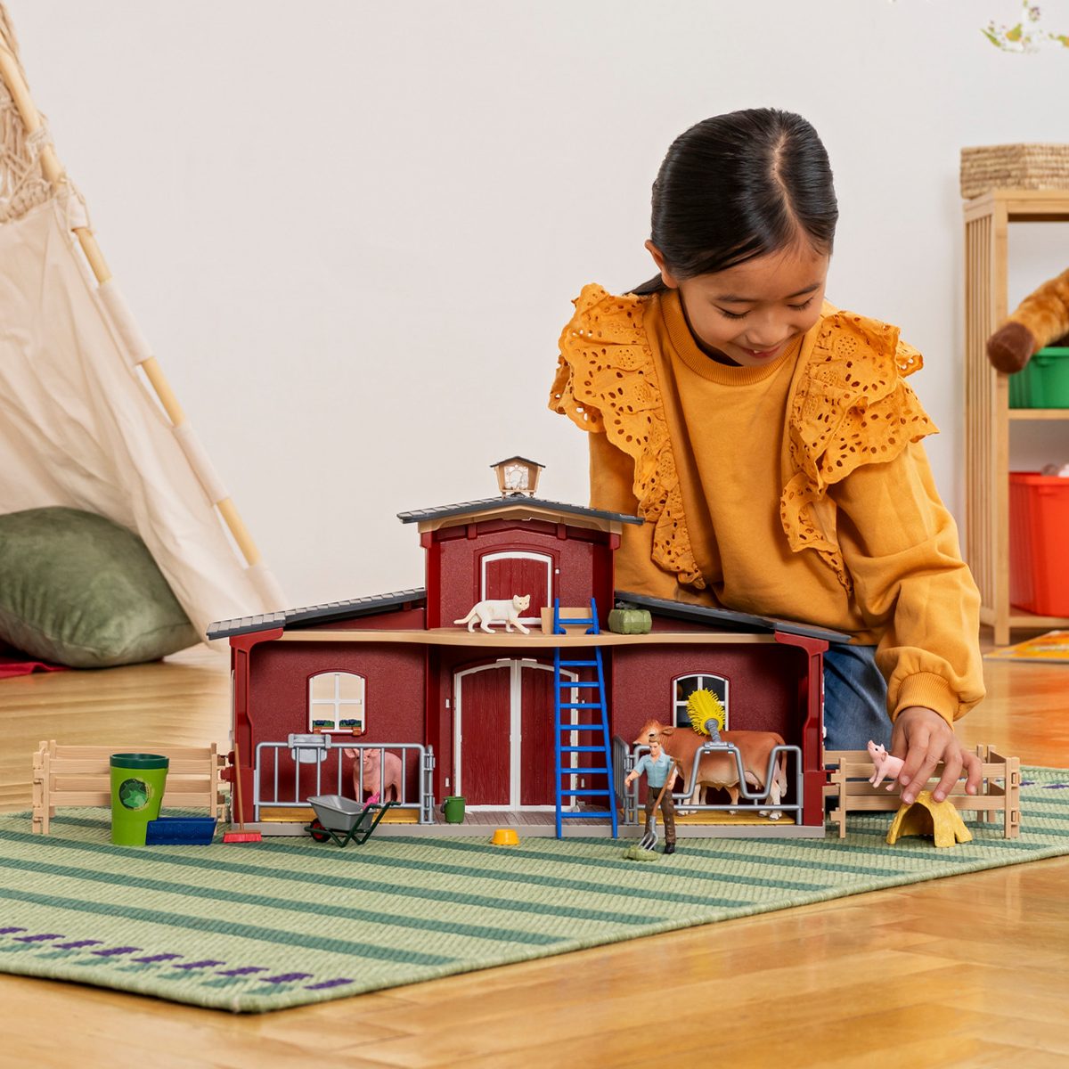 Casa Granja grande con animales y accesorios