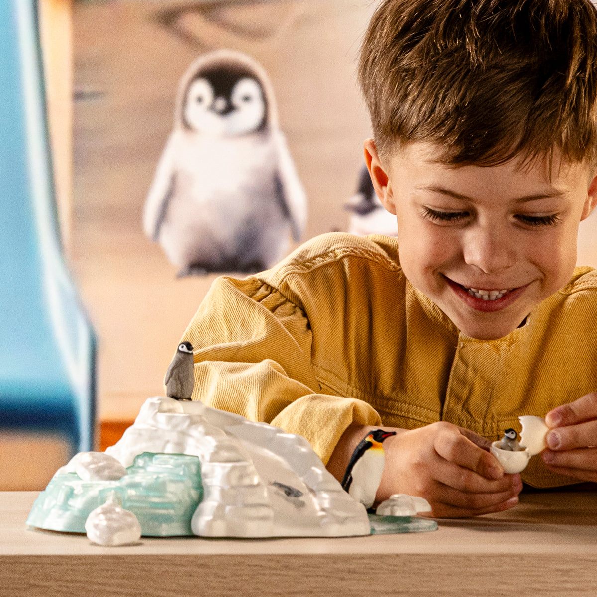 Diversión en familia de pingüinos