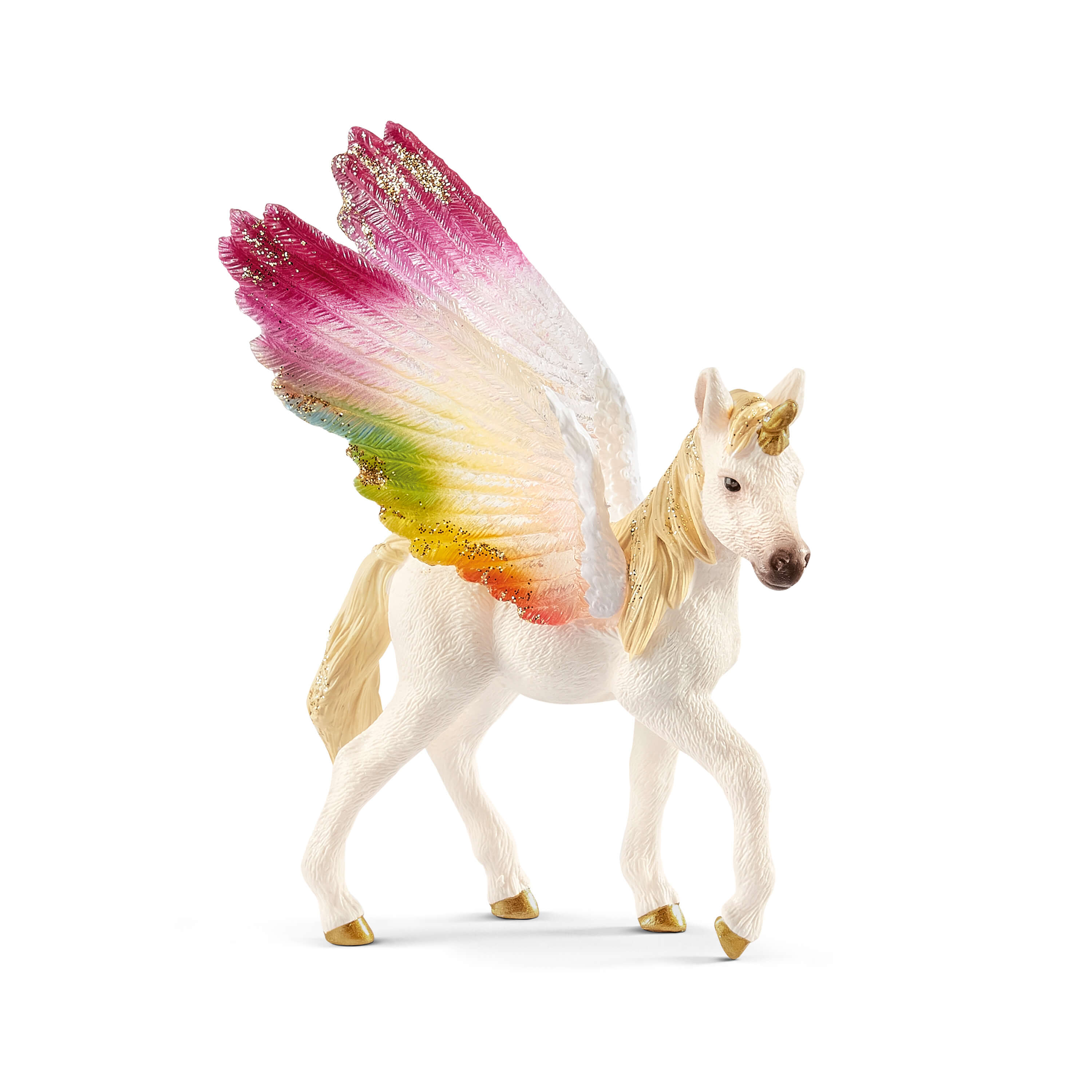 Unicornio arcoíris alado, potro