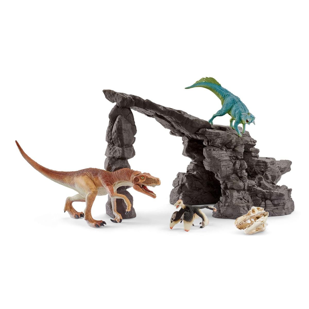 Set de dinosaurios con cueva