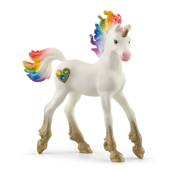 Un caballo con un arco iris en la espalda se refleja en el agua Un caballo con un arco iris en la espalda se refleja en el agua